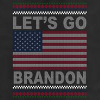 Let's Go Brandon American Flag Ugly Christmas Golf Towel