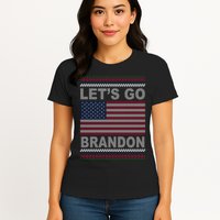 Let's Go Brandon American Flag Ugly Christmas Womens T-Shirt