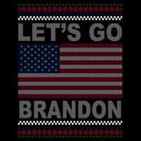 Let's Go Brandon American Flag Ugly Christmas Womens T-Shirt