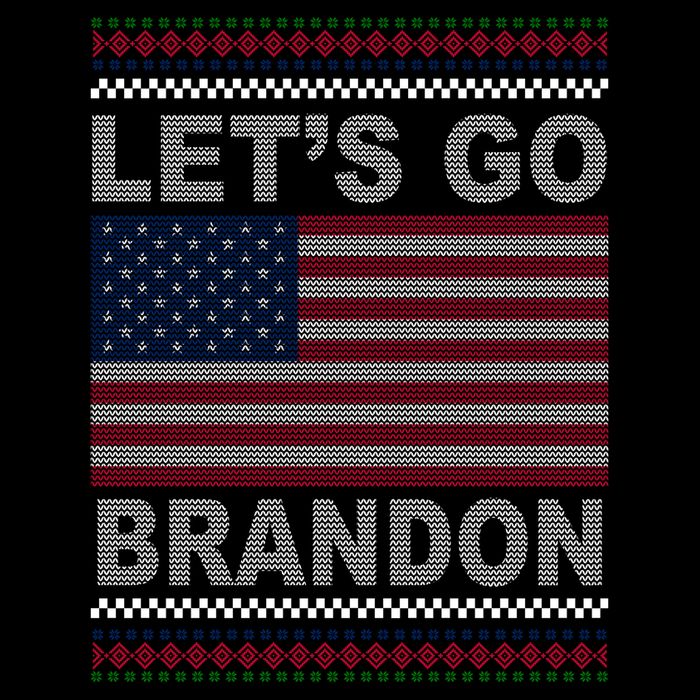 Let's Go Brandon American Flag Ugly Christmas Womens T-Shirt