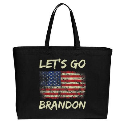 LetS Go Brandon Conservative Anti Liberal Us Flag Gift Cotton Canvas Jumbo Tote