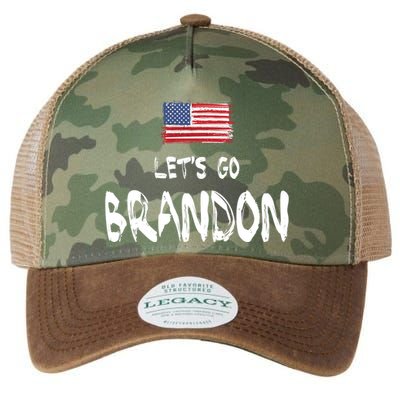 Let's Go Brandon FJB Chant Simple USA Flag Legacy Tie Dye Trucker Hat