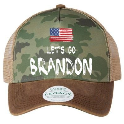 Let's Go Brandon FJB Chant Simple USA Flag Legacy Tie Dye Trucker Hat