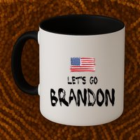 Let's Go Brandon FJB Chant Simple USA Flag Mug