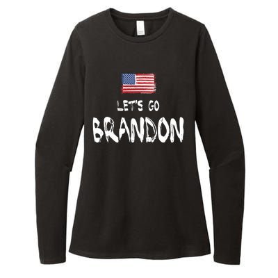 Let's Go Brandon FJB Chant Simple USA Flag Womens CVC Long Sleeve Shirt