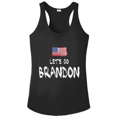 Let's Go Brandon FJB Chant Simple USA Flag Ladies PosiCharge Competitor Racerback Tank