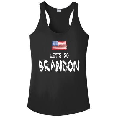 Let's Go Brandon FJB Chant Simple USA Flag Ladies PosiCharge Competitor Racerback Tank