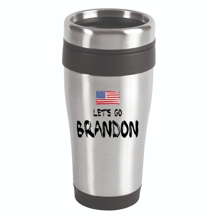 Let's Go Brandon FJB Chant Simple USA Flag 16oz Travel Tumbler