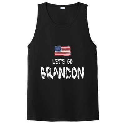 Let's Go Brandon FJB Chant Simple USA Flag PosiCharge Competitor Tank