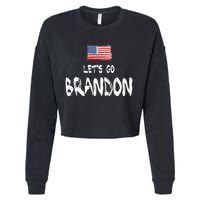 Let's Go Brandon FJB Chant Simple USA Flag Cropped Pullover Crew