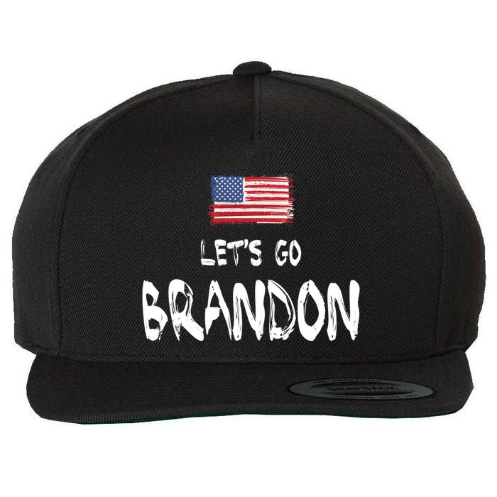 Let's Go Brandon FJB Chant Simple USA Flag Wool Snapback Cap