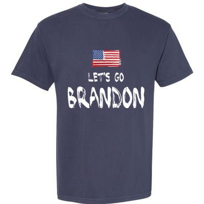 Let's Go Brandon FJB Chant Simple USA Flag Garment-Dyed Heavyweight T-Shirt