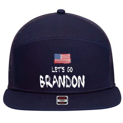 Let's Go Brandon FJB Chant Simple USA Flag 7 Panel Mesh Trucker Snapback Hat