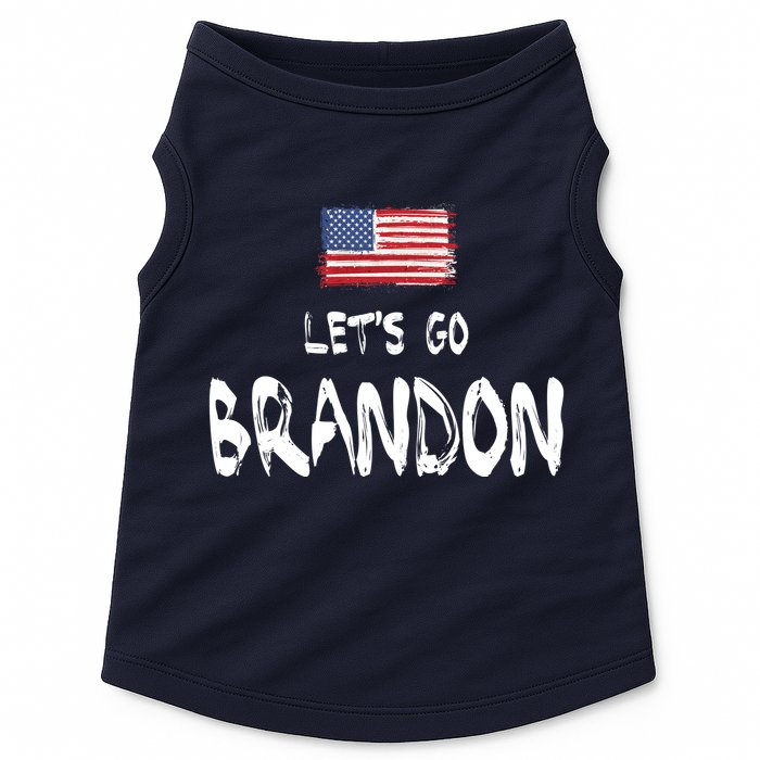 Let's Go Brandon FJB Chant Simple USA Flag Doggie Tank