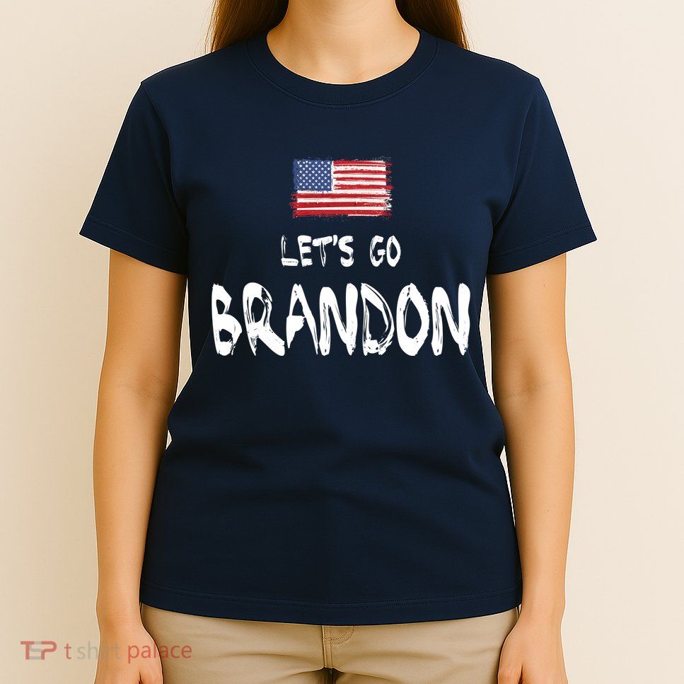 Let's Go Brandon FJB Chant Simple USA Flag T-Shirt