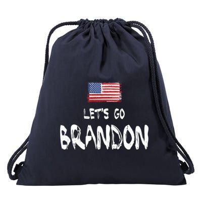 Let's Go Brandon FJB Chant Simple USA Flag Drawstring Bag