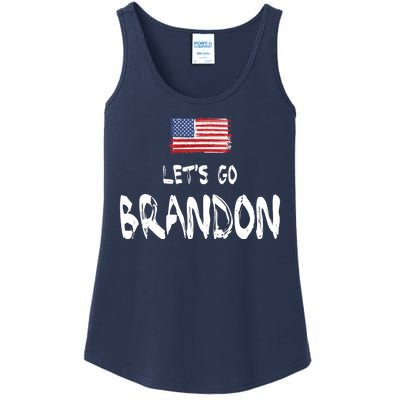 Let's Go Brandon FJB Chant Simple USA Flag Ladies Essential Tank