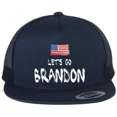 Let's Go Brandon FJB Chant Simple USA Flag Flatbill Hat