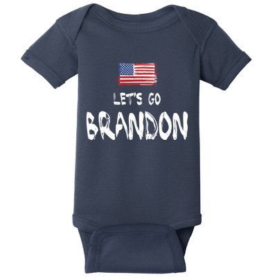 Let's Go Brandon FJB Chant Simple USA Flag Baby Bodysuit