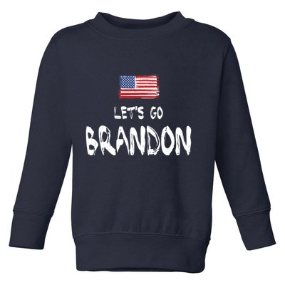 Let's Go Brandon FJB Chant Simple USA Flag Toddler Sweatshirt