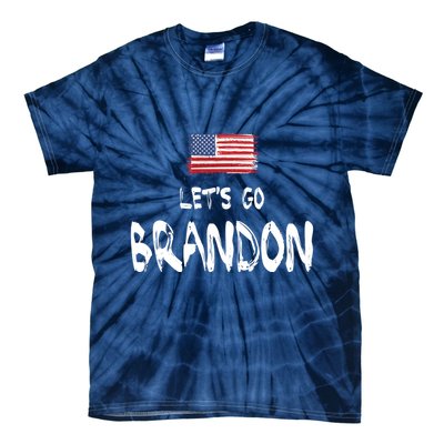 Let's Go Brandon FJB Chant Simple USA Flag Tie-Dye T-Shirt
