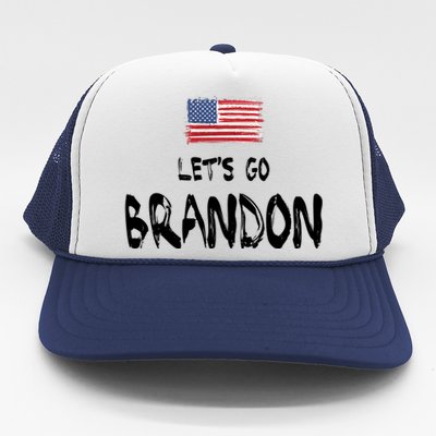 Let's Go Brandon FJB Chant Simple USA Flag Trucker Hat