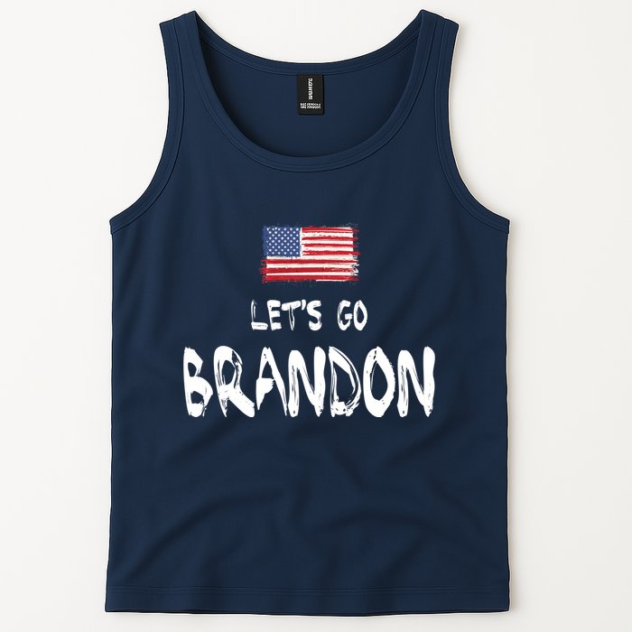 Let's Go Brandon FJB Chant Simple USA Flag Tank Top