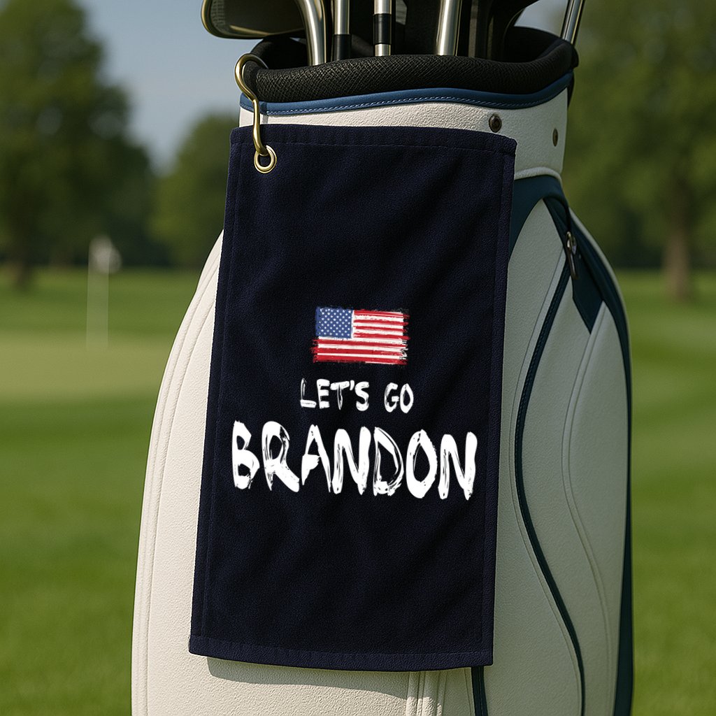 Let's Go Brandon FJB Chant Simple USA Flag Golf Towel