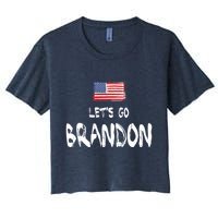 Let's Go Brandon FJB Chant Simple USA Flag Crop Top
