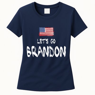 Let's Go Brandon FJB Chant Simple USA Flag Womens T-Shirt