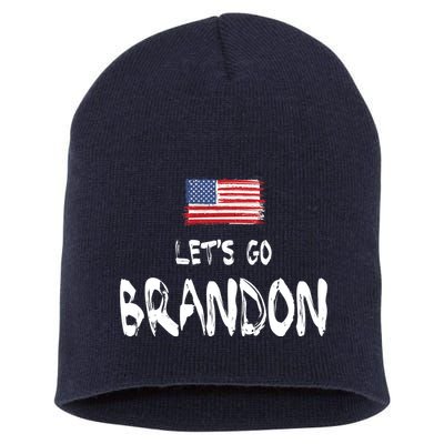 Let's Go Brandon FJB Chant Simple USA Flag Short Acrylic Beanie