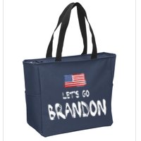 Let's Go Brandon FJB Chant Simple USA Flag Zip Tote Bag