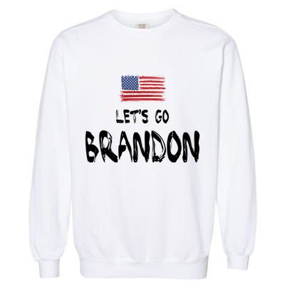 Let's Go Brandon FJB Chant Simple USA Flag Garment-Dyed Sweatshirt