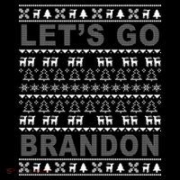 Let's Go Brandon Ugly Christmas Sweater FJB Chant Stripe Pom Pom Beanie