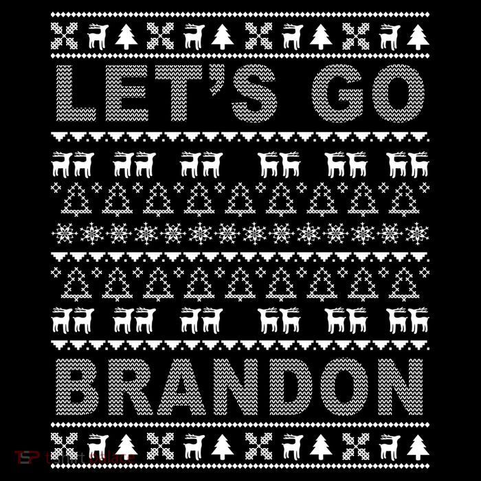 Let's Go Brandon Ugly Christmas Sweater FJB Chant High Crown Mesh Back Trucker Hat