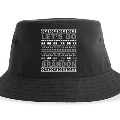 Let's Go Brandon Ugly Christmas Sweater FJB Chant Sustainable Bucket Hat
