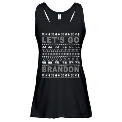 Let's Go Brandon Ugly Christmas Sweater FJB Chant Ladies Essential Flowy Tank