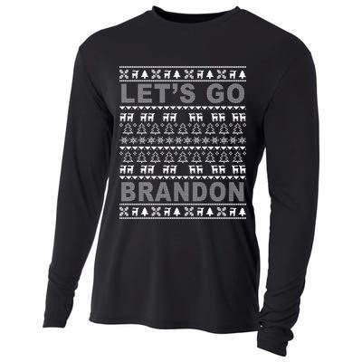Let's Go Brandon Ugly Christmas Sweater FJB Chant Cooling Performance Long Sleeve Crew