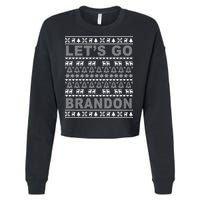 Let's Go Brandon Ugly Christmas Sweater FJB Chant Cropped Pullover Crew