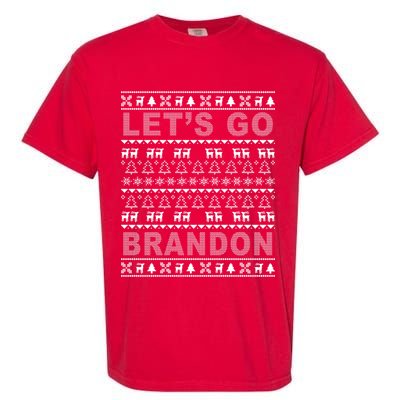 Let's Go Brandon Ugly Christmas Sweater FJB Chant Garment-Dyed Heavyweight T-Shirt