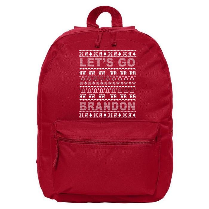 Let's Go Brandon Ugly Christmas Sweater FJB Chant 16 in Basic Backpack