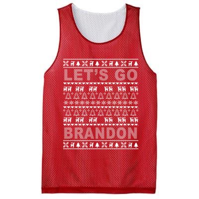 Let's Go Brandon Ugly Christmas Sweater FJB Chant Mesh Reversible Basketball Jersey Tank