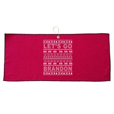 Let's Go Brandon Ugly Christmas Sweater FJB Chant Large Microfiber Waffle Golf Towel