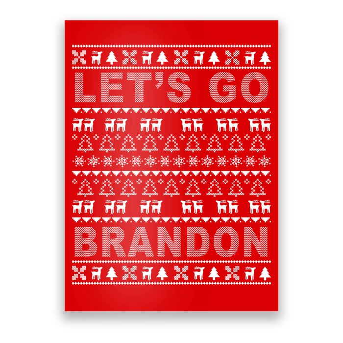 Let's Go Brandon Ugly Christmas Sweater FJB Chant Poster