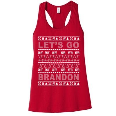 Let's Go Brandon Ugly Christmas Sweater FJB Chant Womens Tank Top