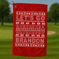 Let's Go Brandon Ugly Christmas Sweater FJB Chant Golf Towel