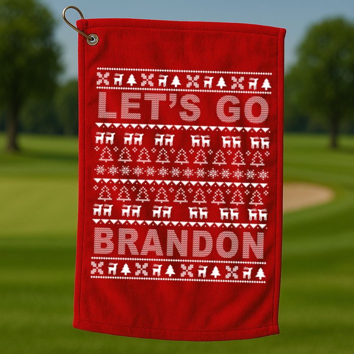 Let's Go Brandon Ugly Christmas Sweater FJB Chant Golf Towel