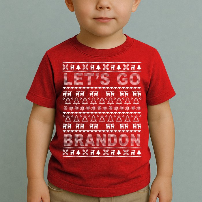Let's Go Brandon Ugly Christmas Sweater FJB Chant Toddler T-Shirt