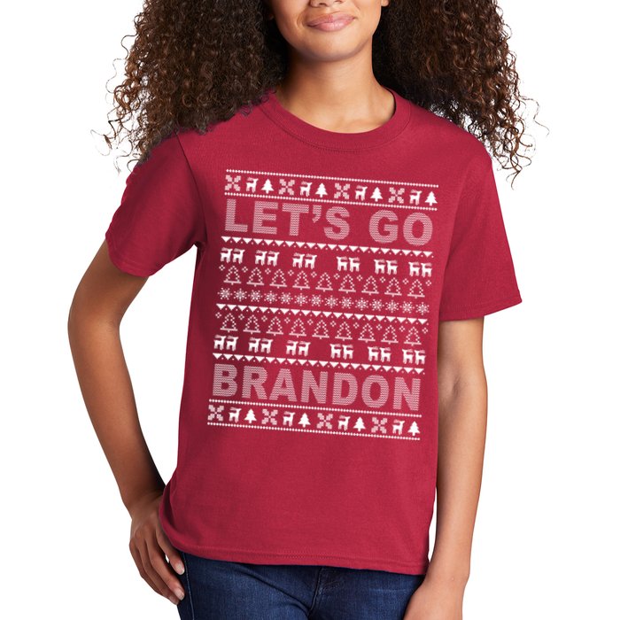 Let's Go Brandon Ugly Christmas Sweater FJB Chant Kids T-Shirt