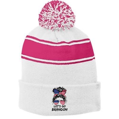 Let's Go Brandon, Lets Go Brandon Tees Stripe Pom Pom Beanie